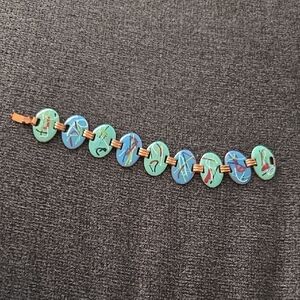 Artistic Blue and Green Bracelet